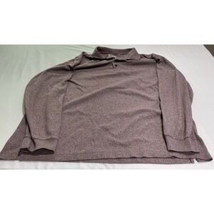 Callaway Polo Mens XL Purple Casual Ribbed Golf Soft Activewear Long Sleeve
